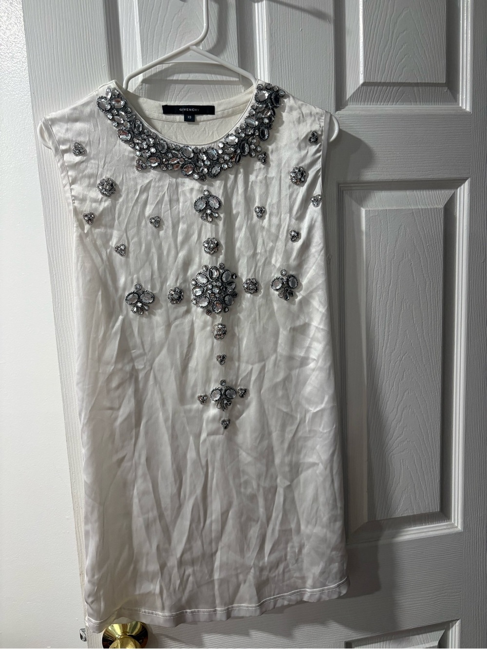 Givenchy White Embellished Sleeveless Mini Dress